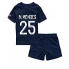 Paris Saint-Germain Nuno Mendes #25 Hemmaställ Barn 2022-23 Korta ärmar (+ Korta byxor)